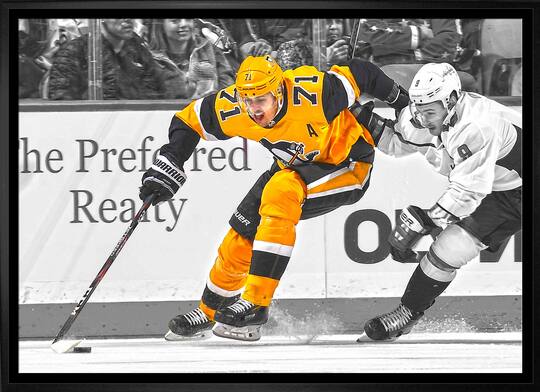 Evgeni Malkin Pittsburgh Penguins Framed 20" x 29" Skating with Puck Spotlight Canvas 31.5" x 22.5"